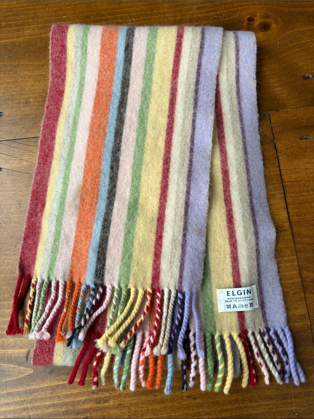 Elgin Vintage Striped Lambswool Scarf